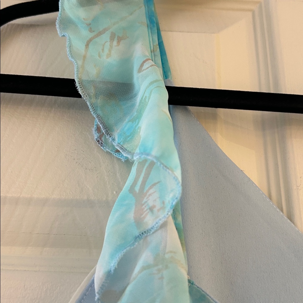 Elegant Blue Tie-Dye Women's Dress - Picture 5 of 6
